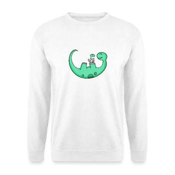Dinosaur with baby dinosaur - Unisex Sweatshirt - white - Front