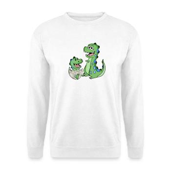 Dinosaur with baby dinosaur - Unisex Sweatshirt - white - Front