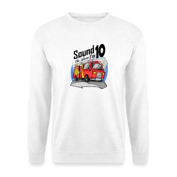 10 years old Young fire brigade fire engine car - Unisex Sweatshirt - white - Front