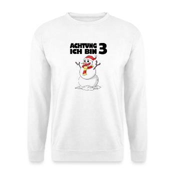 3.Geburtstag 3 Jahre alt Schneemann Geschenk - Unisex Pullover - Weiß - Vorne
