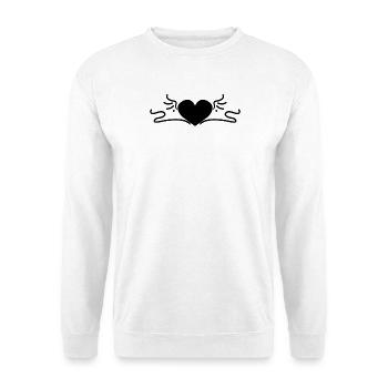 Cœur Noir - Sweat-shirt Unisexe - blanc - Devant