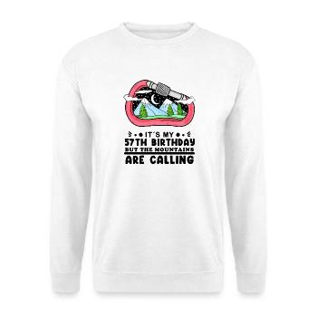 Wandern 57. Geburtstag Wanderer 57 Jahre alt - Unisex Pullover - Weiß - Vorne