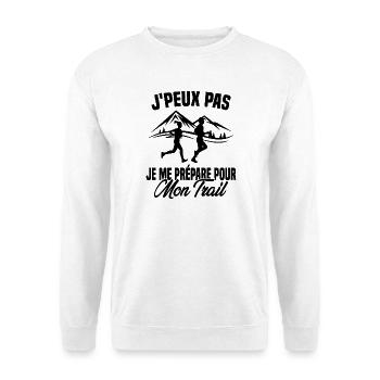 Je peux pas je me prépare pour mon trail - Sweat-shirt Unisexe - blanc - Devant