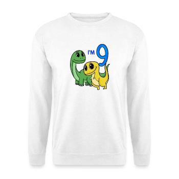 Garçons 9 ans 9ème anniversaire Garçons Dino Shirt - Sweat-shirt Unisexe - blanc - Devant