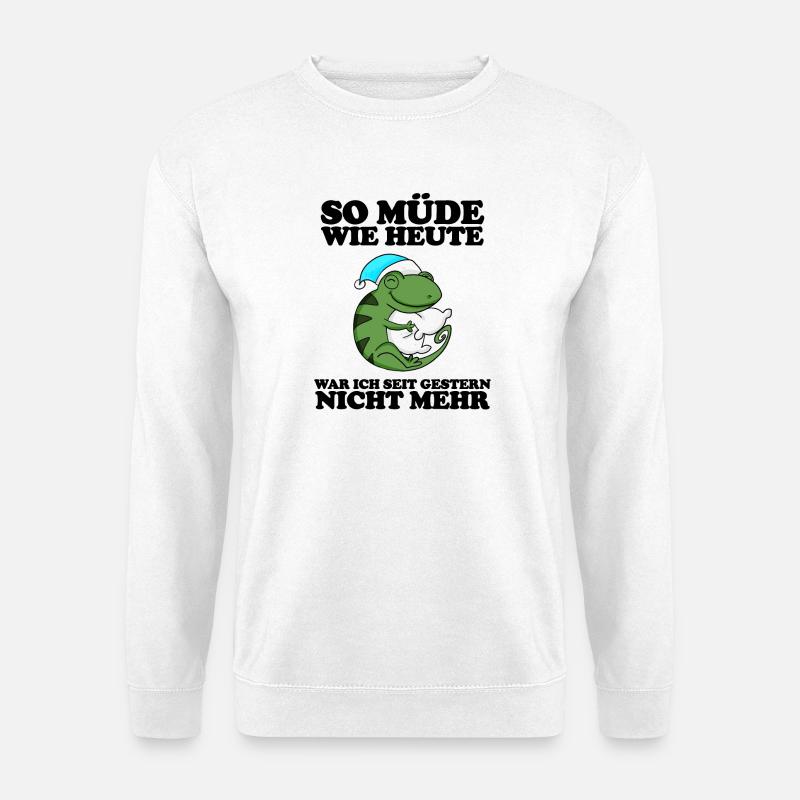 Müde Spruch lustig - Unisex Pullover - Weiß