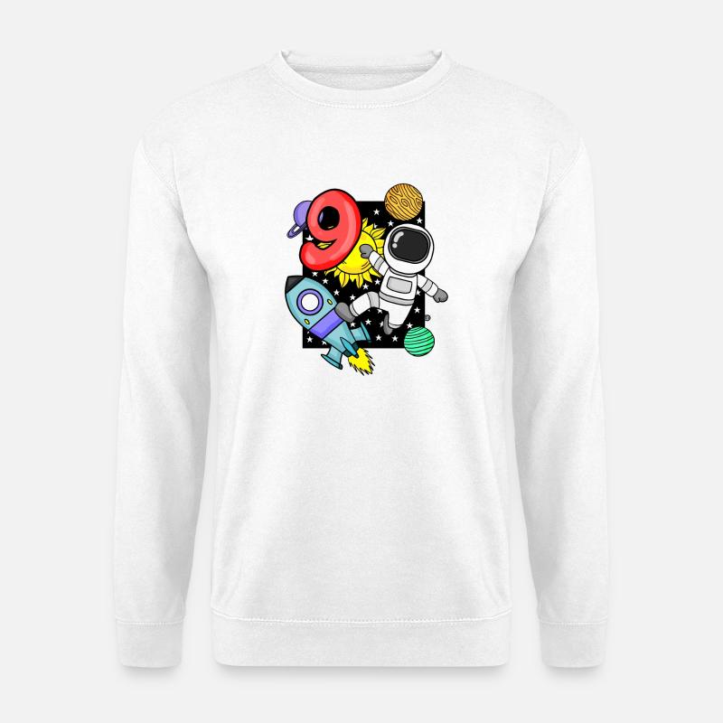 9 years old Young astronaut - Unisex Sweatshirt - white