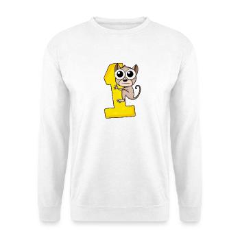 1 year old - 1 birthday with animal motif - Unisex Sweatshirt - white - Front