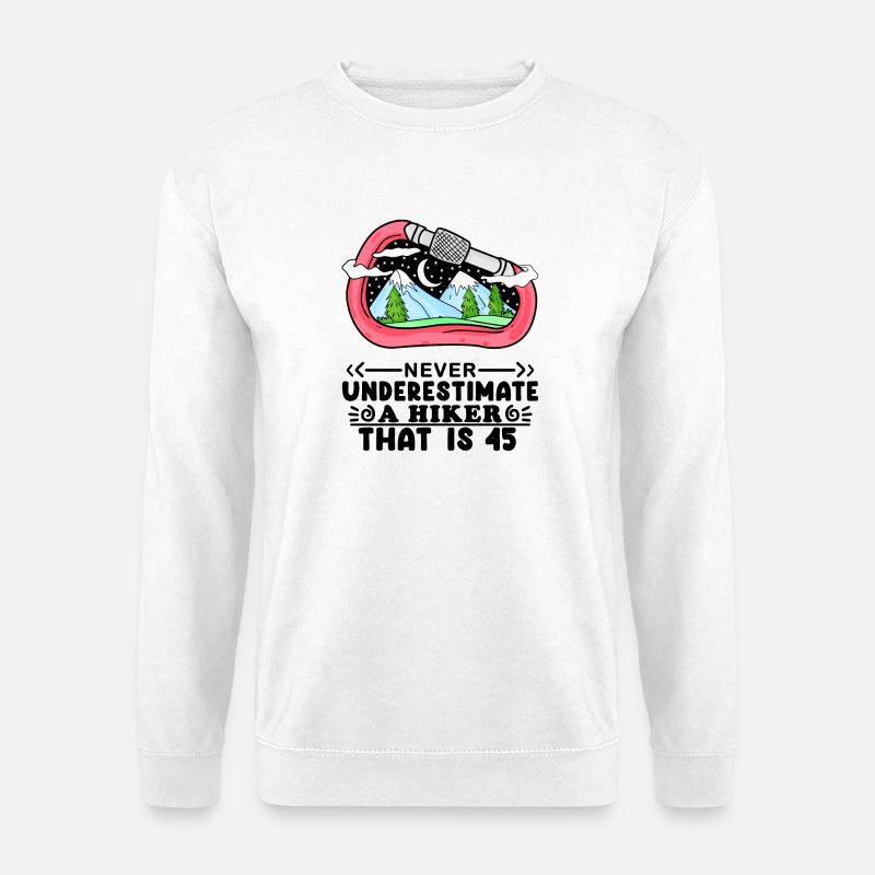 Berg Wanderer 45. Geburtstag 45 Jahre alt Geschenk - Unisex Pullover - Weiß
