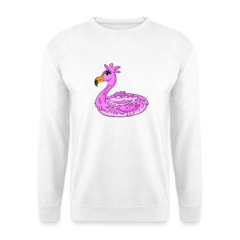 Beignet flamant rose - Sweat-shirt Unisexe - blanc - Devant