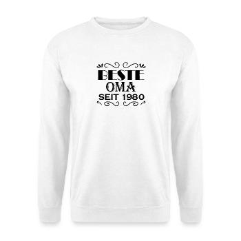 Beste Oma seit 1980 - Geschenk für die beste Oma - Unisex Pullover - Weiß - Vorne