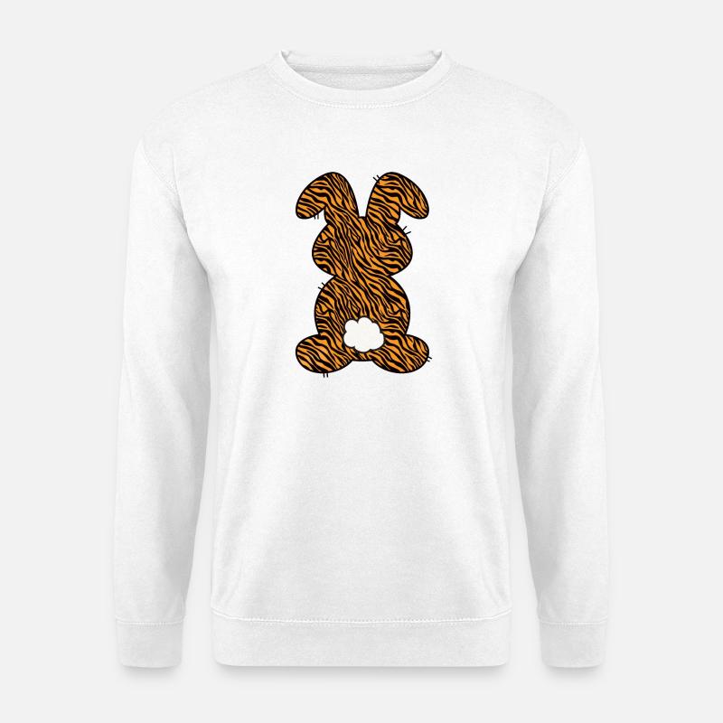 Tiger Pattern Rabbit Easter - Unisex Sweatshirt - white