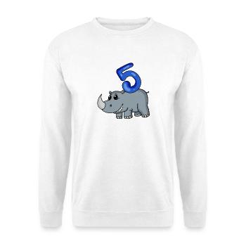 5 Jahre alt - 5. Geburtstag mit Tier Motiv - Unisex Pullover - Weiß - Vorne