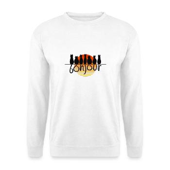 Bonjour Katzen - Unisex Pullover - Weiß - Vorne