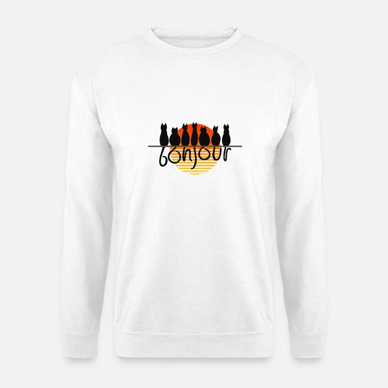 Bonjour Katzen - Unisex Pullover - Weiß