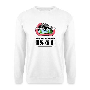 51. Geburtstag Wanderer 51 Jahre alt Berg Wandern - Unisex Pullover - Weiß - Vorne