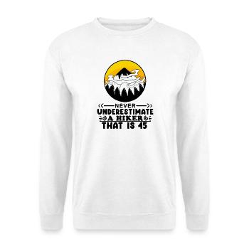 45. Geburtstag Wanderer 45 Jahre alt Berg Wandern - Unisex Pullover - Weiß - Vorne