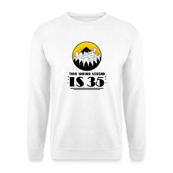 35th birthday hiker 35 years old mountain hiking - Unisex Sweatshirt - white - Front