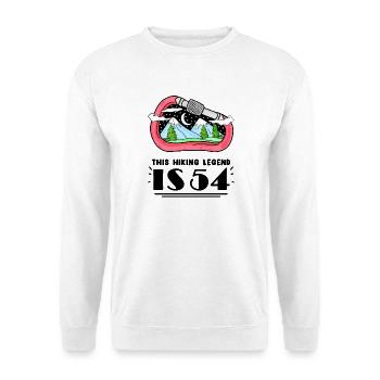 54th birthday hiker 54 years old mountain hiking - Unisex Sweatshirt - white - Front