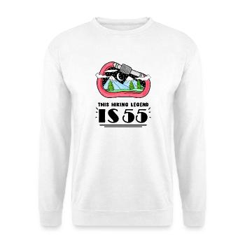 55th birthday hiker 55 years old mountain hiking - Unisex Sweatshirt - white - Front