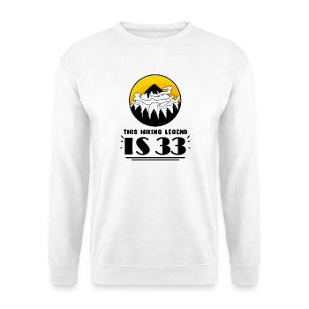 33rd birthday hiker 33 years old mountain hiking - Unisex Sweatshirt - white - Front
