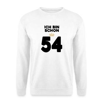 54. Geburtstag Geschenk - 54 Jahre mit Krone - Unisex Pullover - Weiß - Vorne