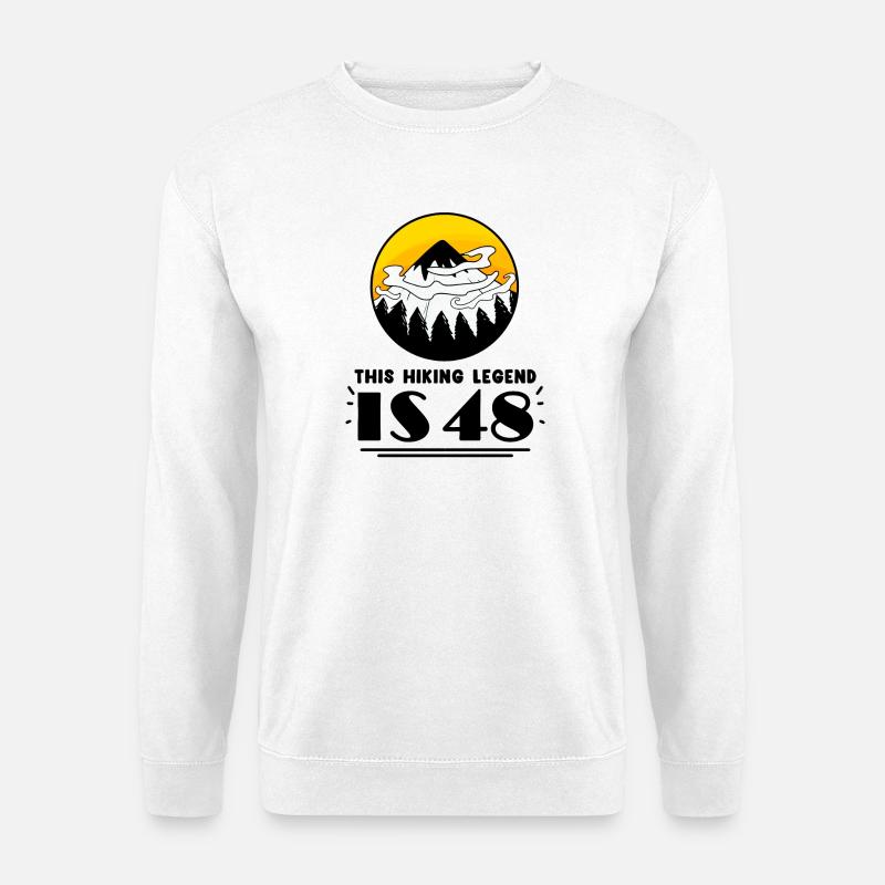 48. Geburtstag Wanderer 48 Jahre alt Berg Wandern - Unisex Pullover - Weiß