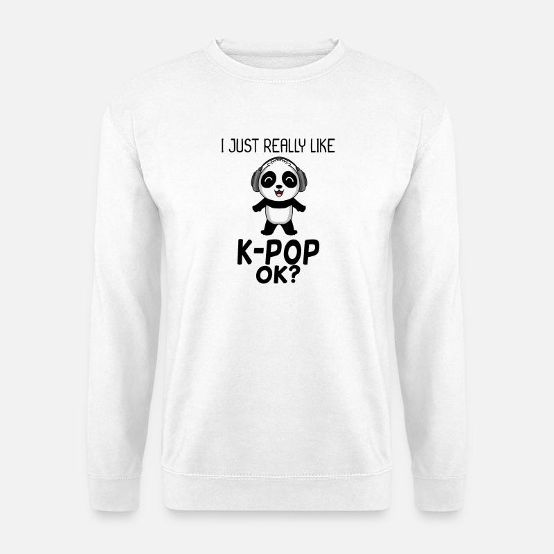 k Pop Saying Panda - Unisex Sweatshirt - white