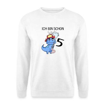 5 Jahre alt - 5. Geburtstag mit Tier Motiv - Unisex Pullover - Weiß - Vorne