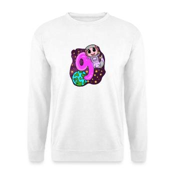 9th Birthday - 9 Years Astronaut Girl Gift - Unisex Sweatshirt - white - Front