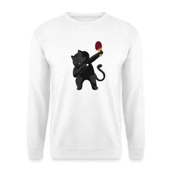 Table Tennis Katze Pingpong Outfit Cat Tischtennis - Unisex Sweatshirt - white - Front