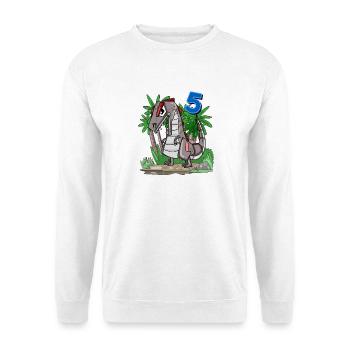 5 Jahre alt - 5. Geburtstag mit Tier Motiv - Unisex Pullover - Weiß - Vorne