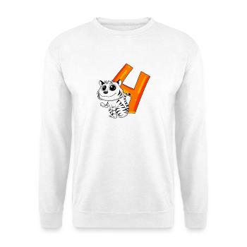 4 Jahre alt - 4. Geburtstag mit Tier Motiv - Unisex Pullover - Weiß - Vorne