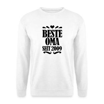Beste Oma seit 2009 - Geschenk für die beste Oma - Unisex Pullover - Weiß - Vorne