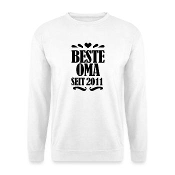 Beste Oma seit 2011 - Geschenk für die beste Oma - Unisex Pullover - Weiß - Vorne