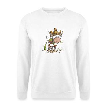 Mexico Kuh Cartoon - Unisex Pullover - Weiß - Vorne