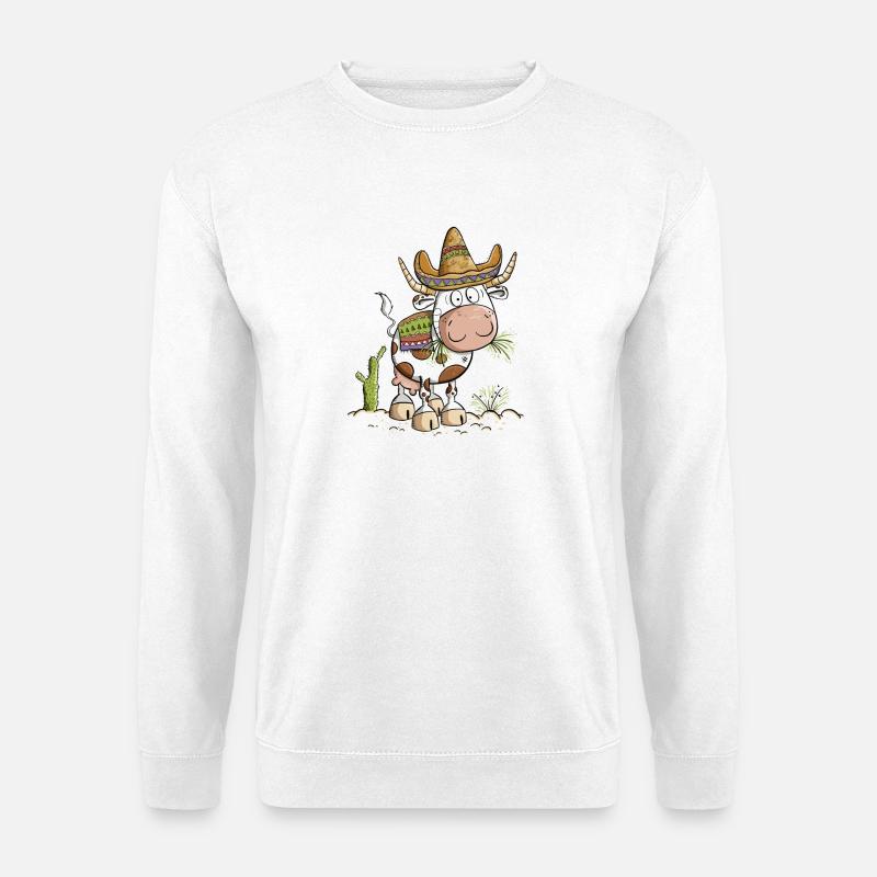 Mexico Kuh Cartoon - Unisex Pullover - Weiß
