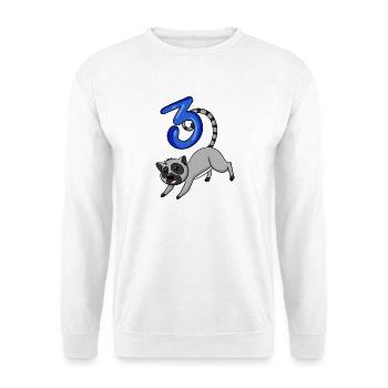 3 Jahre alt - 3. Geburtstag mit Tier Motiv - Lemur - Unisex Pullover - Weiß - Vorne