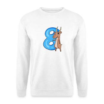 8 Jahre alt - 8. Geburtstag mit Tier Motiv - Unisex Pullover - Weiß - Vorne