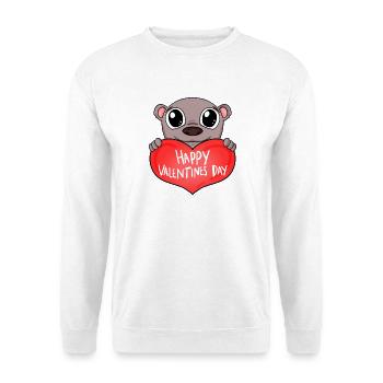 Ours de cœur de la Saint-Valentin - Sweat-shirt Unisexe - blanc - Devant