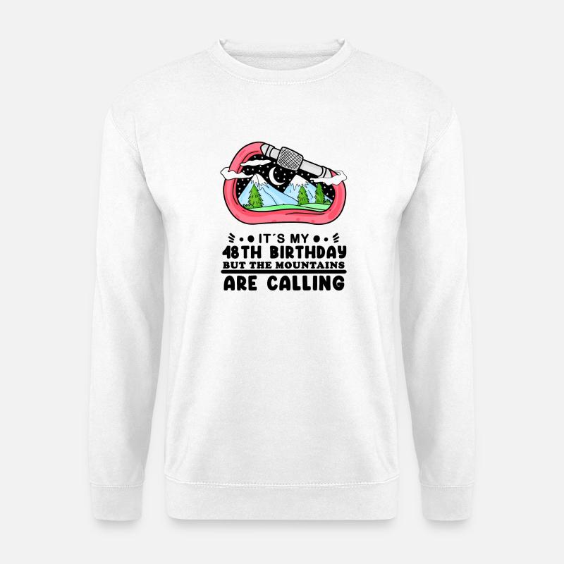 48th birthday Wanderer Bergberge - Unisex Sweatshirt - white