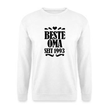 Beste Oma seit 1993 - Oma Geschenk - Unisex Pullover - Weiß - Vorne