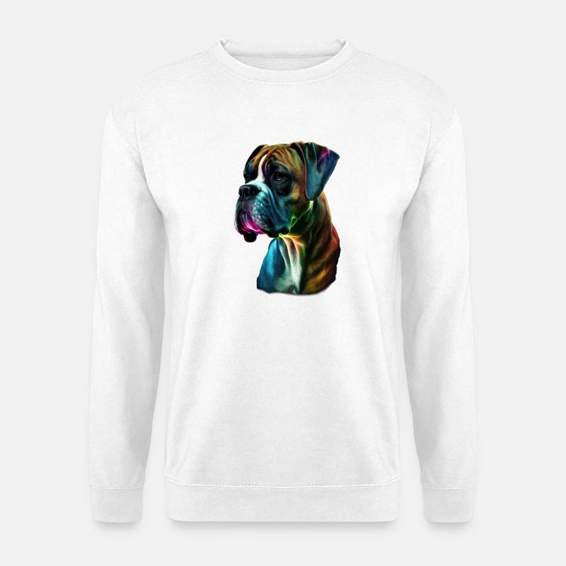 Boxer Hund bunt - Unisex Pullover - Weiß