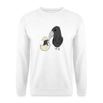Crow Family - Crow with Baby - Crow Motif - Unisex Sweatshirt - white - Front