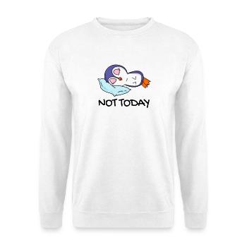 Pas aujourd’hui Pingouin Paresseux Cadeau Sommeil Sommeil - Sweat-shirt Unisexe - blanc - Devant