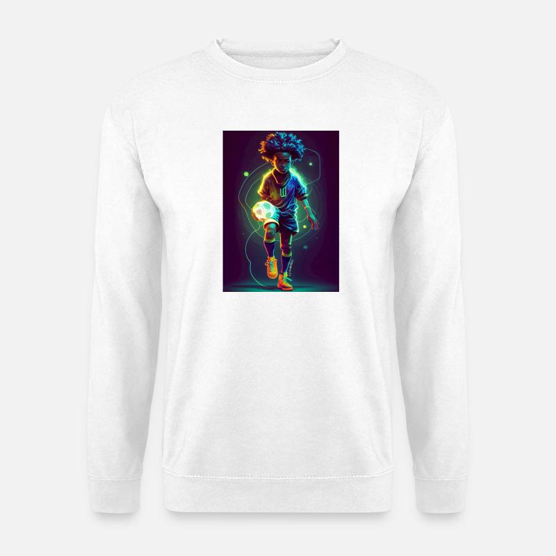 Leuchtender Fußball-Star - Unisex Pullover - Weiß