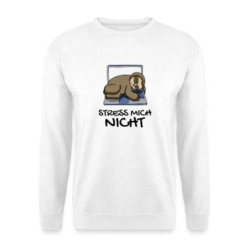 Faultier schlafen Spruch lustig Faul - Unisex Pullover - Weiß - Vorne