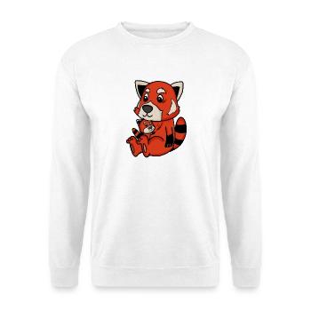 Roter Panda Familie - Roter Panda mit Baby - Unisex Pullover - Weiß - Vorne