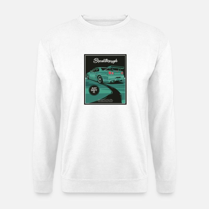 Breakthrough Drift Teal Car - Unisex Sweatshirt - white