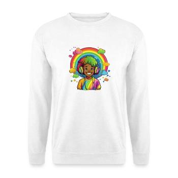 Bunte Rainbow-Comic-Illustration - Unisex Pullover - Weiß - Vorne