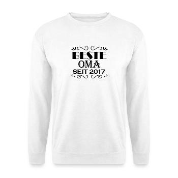 Beste Oma seit 2017 - Oma Geschenk - Unisex Pullover - Weiß - Vorne